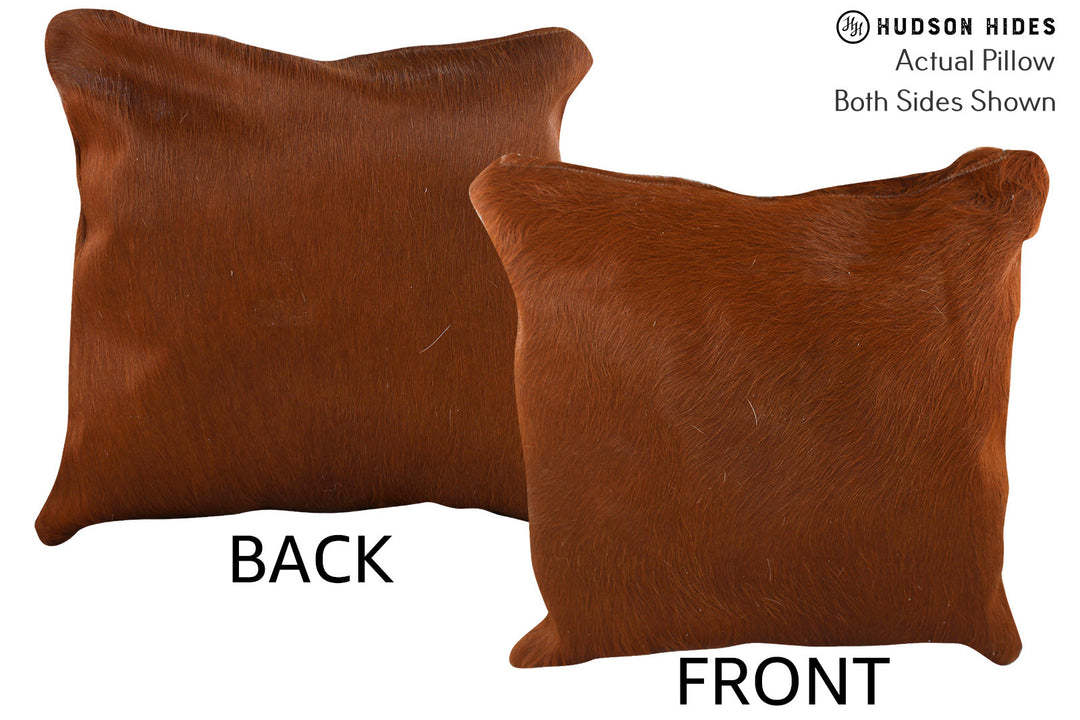 Solid Brown Pillow 16"x16"#74437 by Hudson Hides