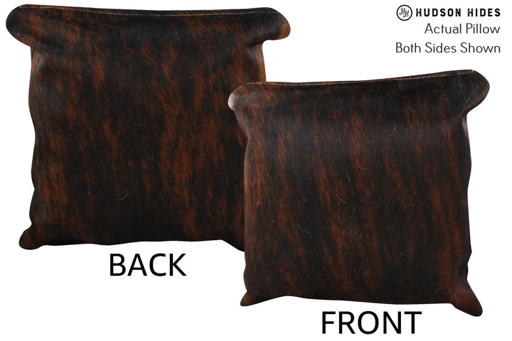 Dark Brindle 16"x16" Brazilian Cowhide Pillow #74482 by Hudson Hides