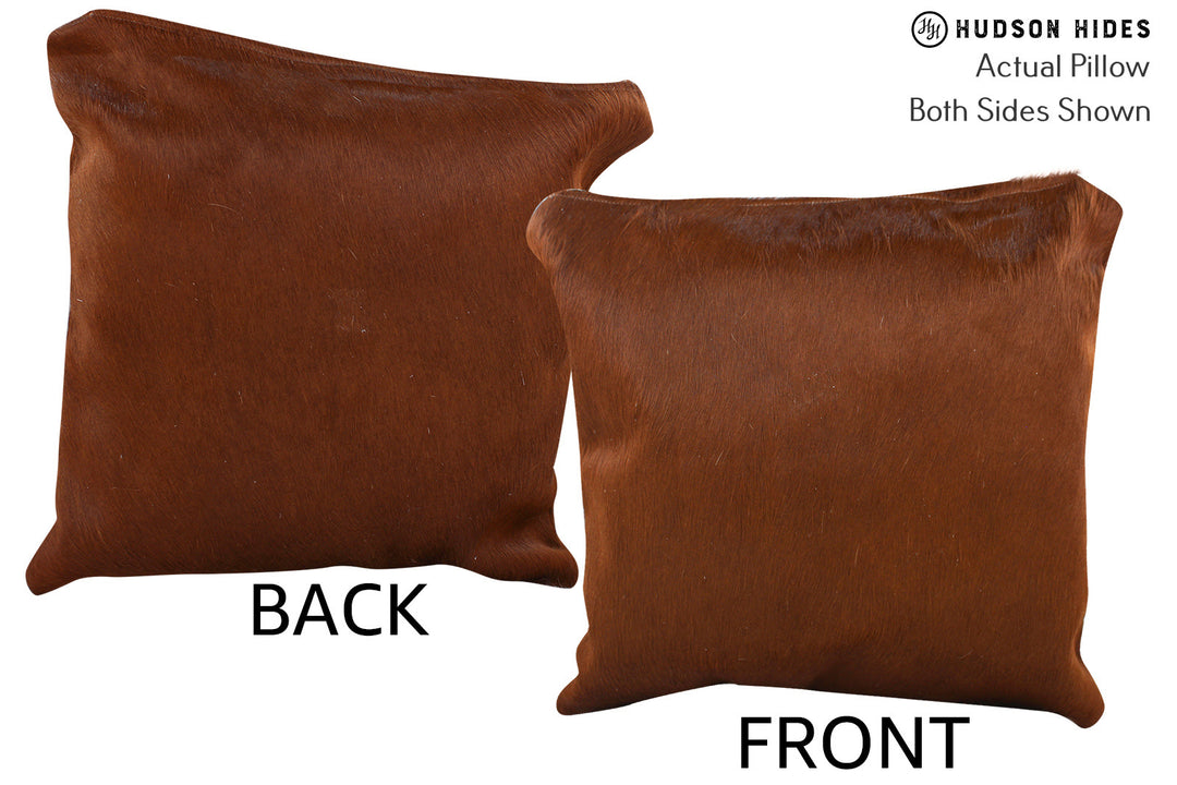 Solid Brown Pillow 16"x16"#74523 by Hudson Hides