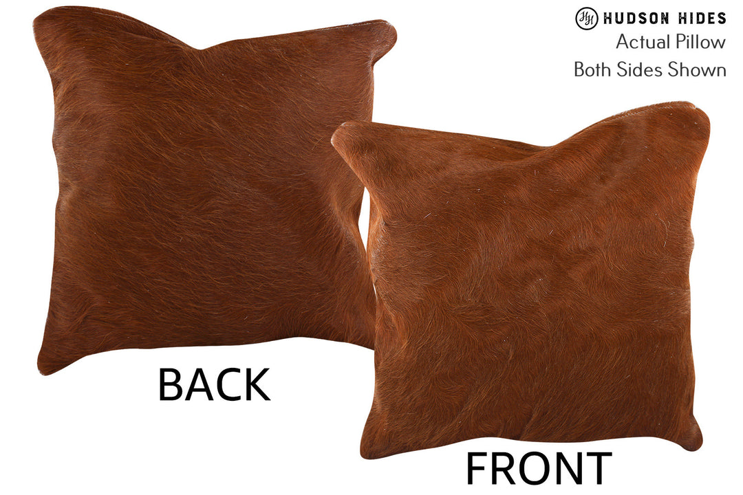 Solid Brown Pillow 16"x16"#74532 by Hudson Hides