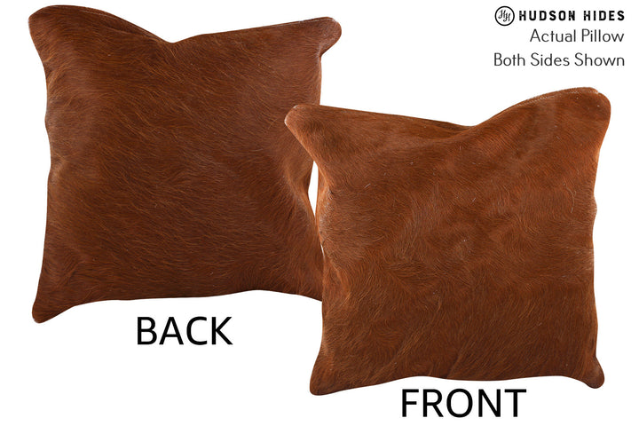 Solid Brown 16"x16" Brazilian Cowhide Pillow #74532 by Hudson Hides