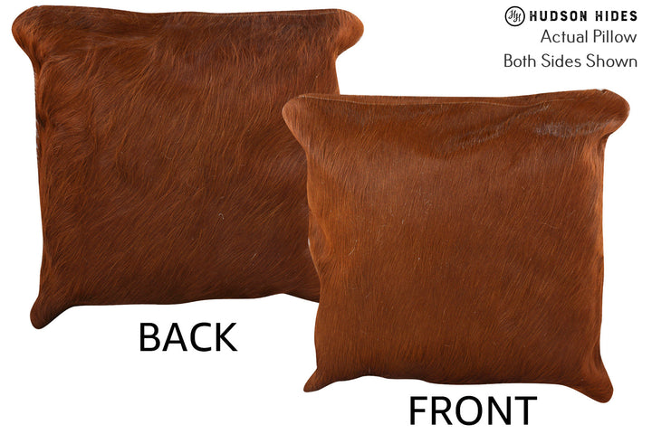 Solid Brown 16"x16" Brazilian Cowhide Pillow #74549 by Hudson Hides