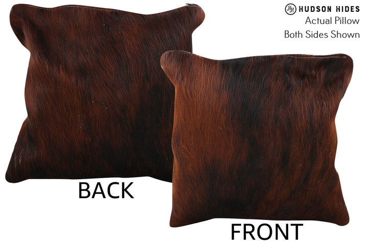 Dark Brindle 16"x16" Brazilian Cowhide Pillow #74625 by Hudson Hides