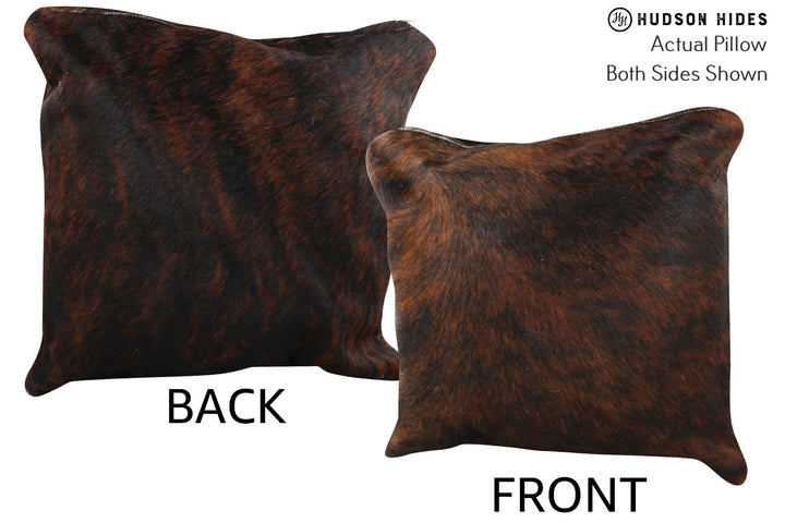 Dark Brindle 16"x16" Brazilian Cowhide Pillow #74994 by Hudson Hides