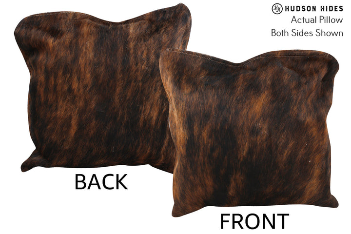 Dark Brindle 16"x16" Brazilian Cowhide Pillow #75007 by Hudson Hides
