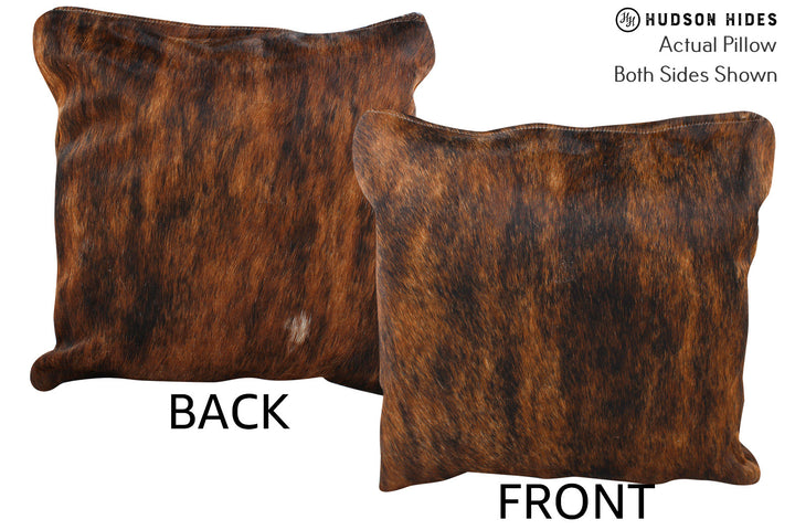 Dark Brindle 16"x16" Brazilian Cowhide Pillow #75014 by Hudson Hides
