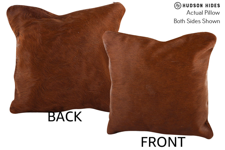 Solid Brown 16"x16" Brazilian Cowhide Pillow #75066 by Hudson Hides