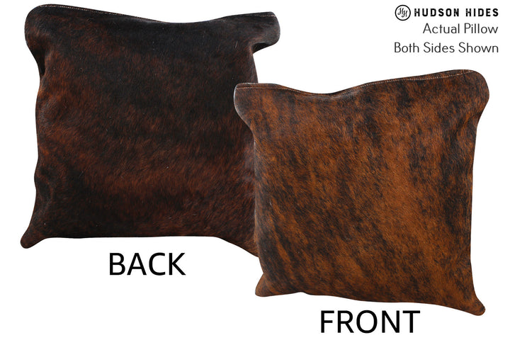 Dark Brindle 16"x16" Brazilian Cowhide Pillow #75107 by Hudson Hides