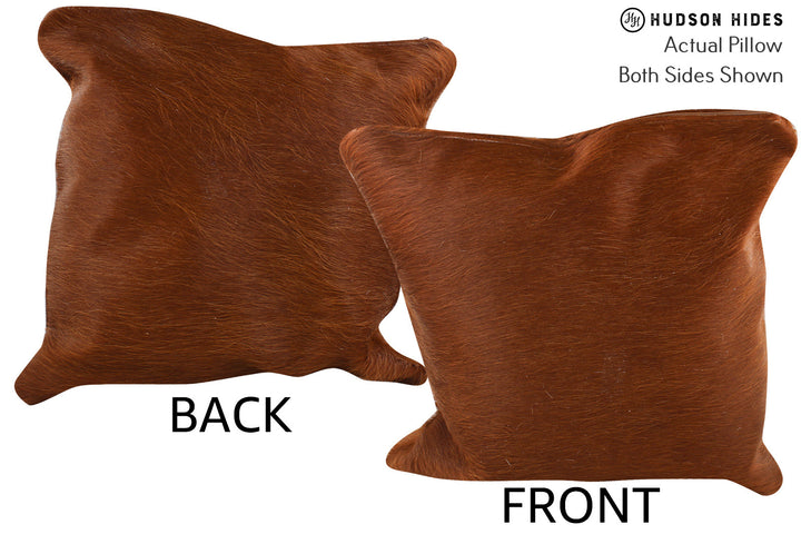 Solid Brown 16"x16" Brazilian Cowhide Pillow #75156 by Hudson Hides