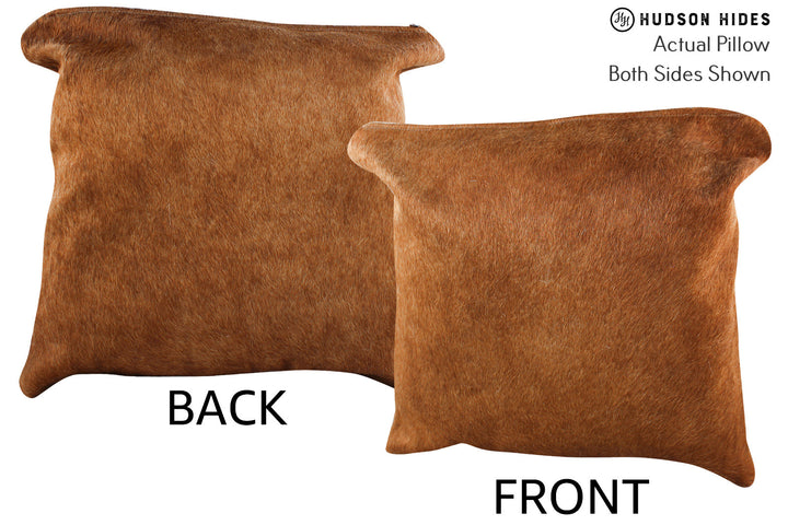 Solid Brown 16"x16" Brazilian Cowhide Pillow #75161 by Hudson Hides