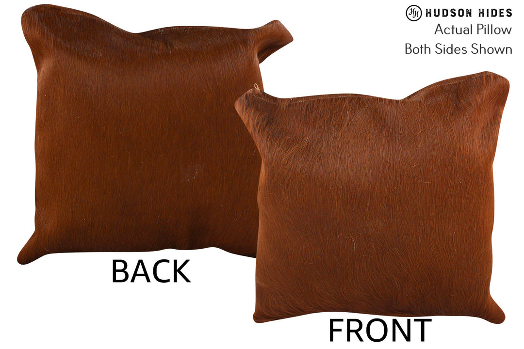 Solid Brown Pillow 16"x16"#75178 by Hudson Hides