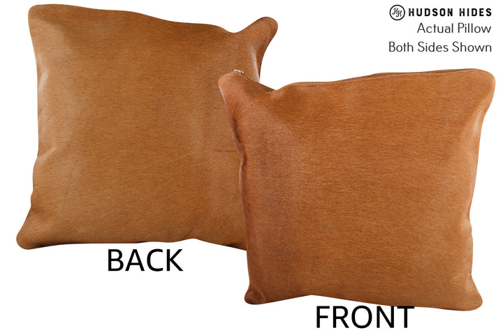 Solid Brown 16"x16" Brazilian Cowhide Pillow #75326 by Hudson Hides