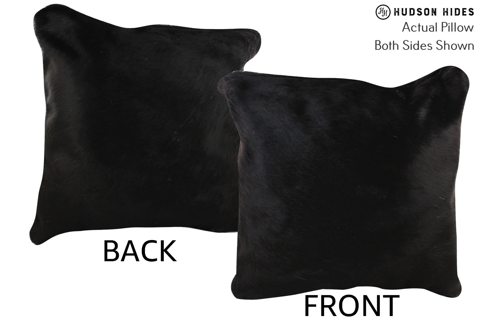Solid Black Pillow 20"x20"75729 by Hudson Hides Cowhides Direct