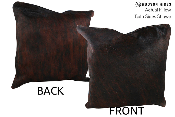 Dark Brindle 20"x20" Brazilian Cowhide Pillow #75776 by Hudson Hides