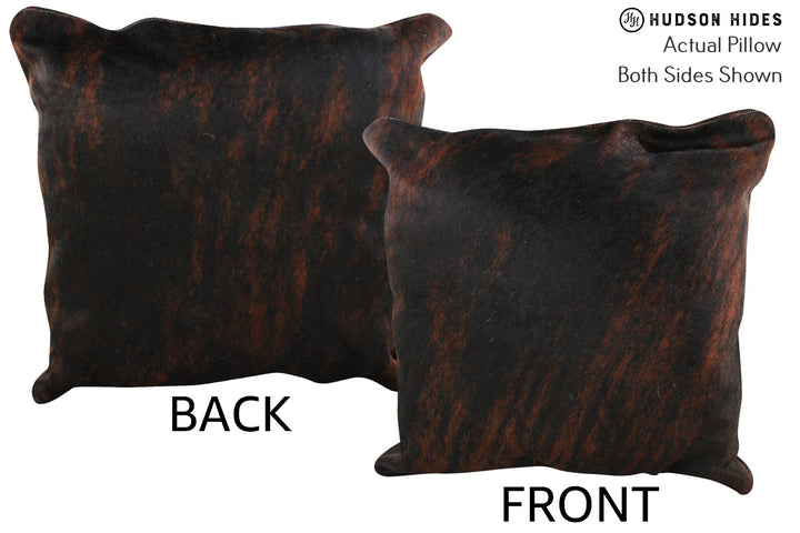 Dark Brindle 20"x20" Brazilian Cowhide Pillow #76297 by Hudson Hides