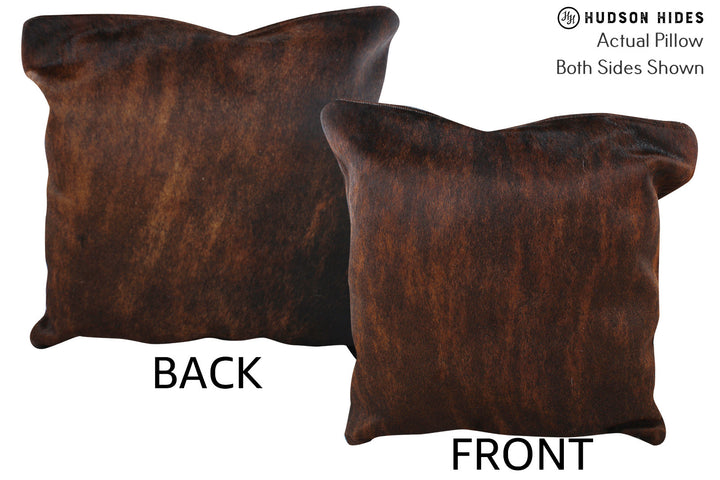 Dark Brindle 20"x20" Brazilian Cowhide Pillow #76462 by Hudson Hides