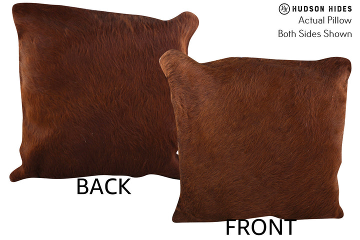 Solid Brown 20"x20" Brazilian Cowhide Pillow #76726 by Hudson Hides