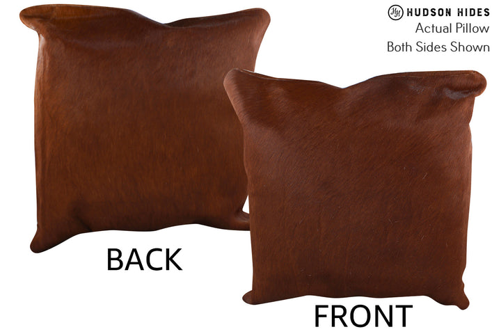 Solid Brown 20"x20" Brazilian Cowhide Pillow #76729 by Hudson Hides