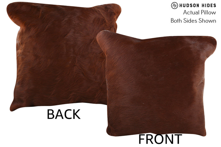 Solid Brown 20"x20" Brazilian Cowhide Pillow #76734 by Hudson Hides