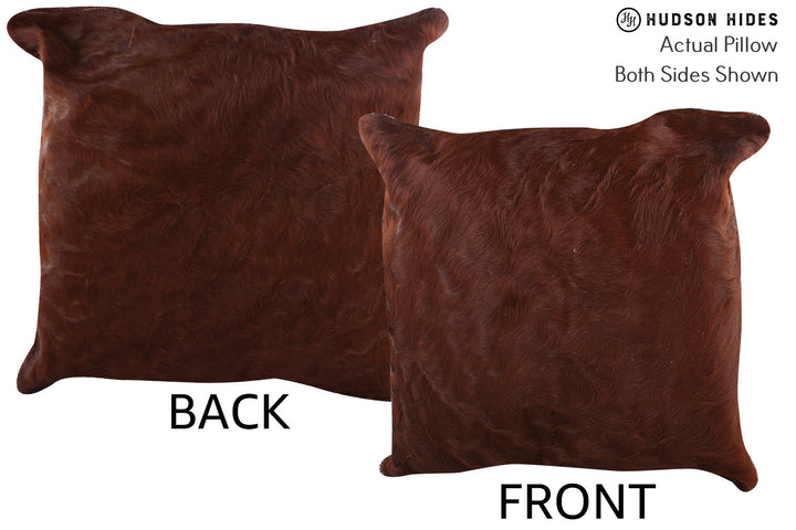 Solid Brown 20"x20" Brazilian Cowhide Pillow #76815 by Hudson Hides