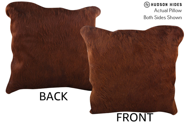Solid Brown 20"x20" Brazilian Cowhide Pillow #76855 by Hudson Hides