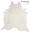 Solid White XX-Large Brazilian Cowhide Rug 8'3