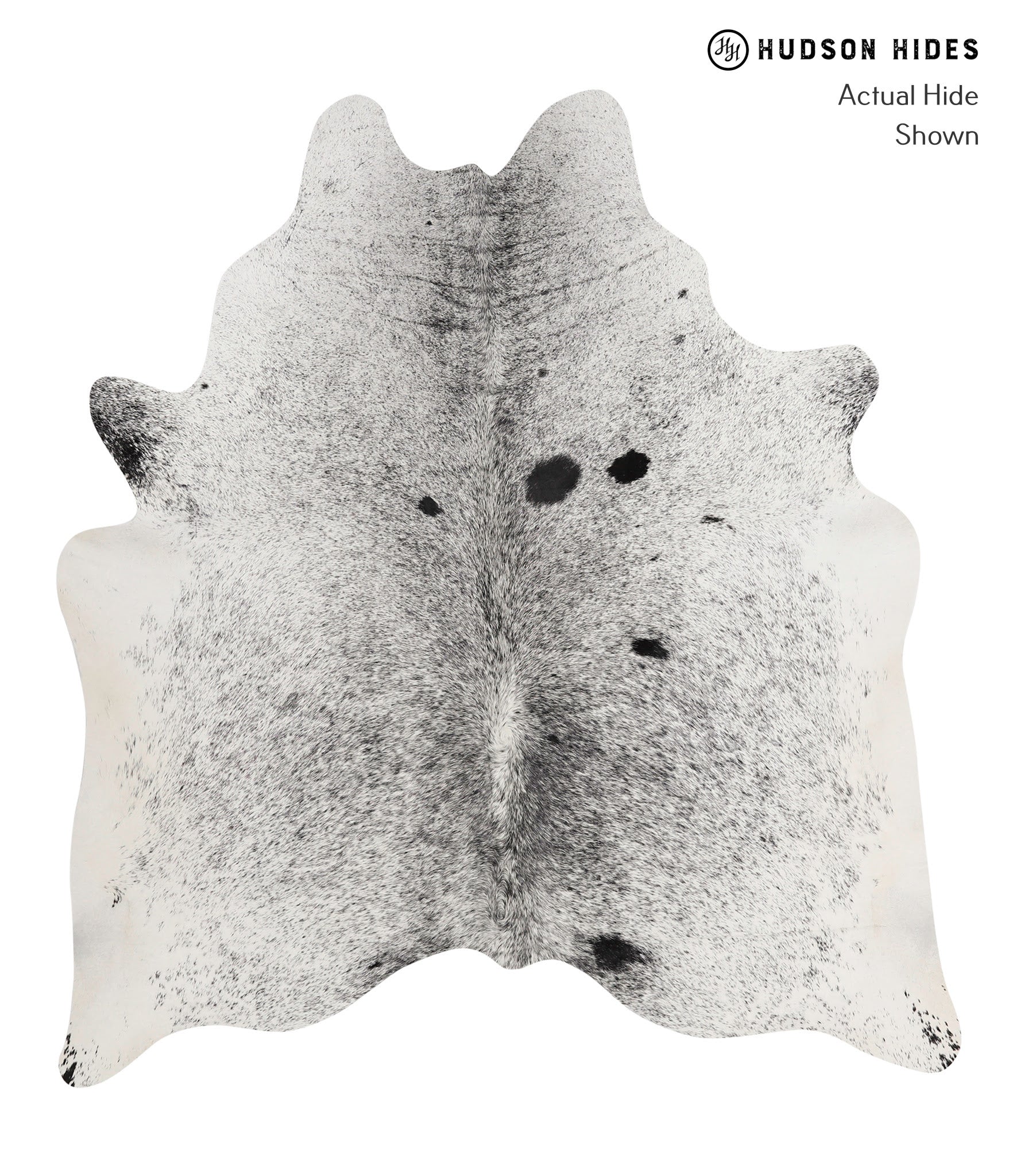 Salt and Pepper Black Large Brazilian Cowhide Rug 6'2"H x 5'7"W 81577