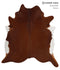 Brown and White Regular XX-Large Brazilian Cowhide Rug 7'6