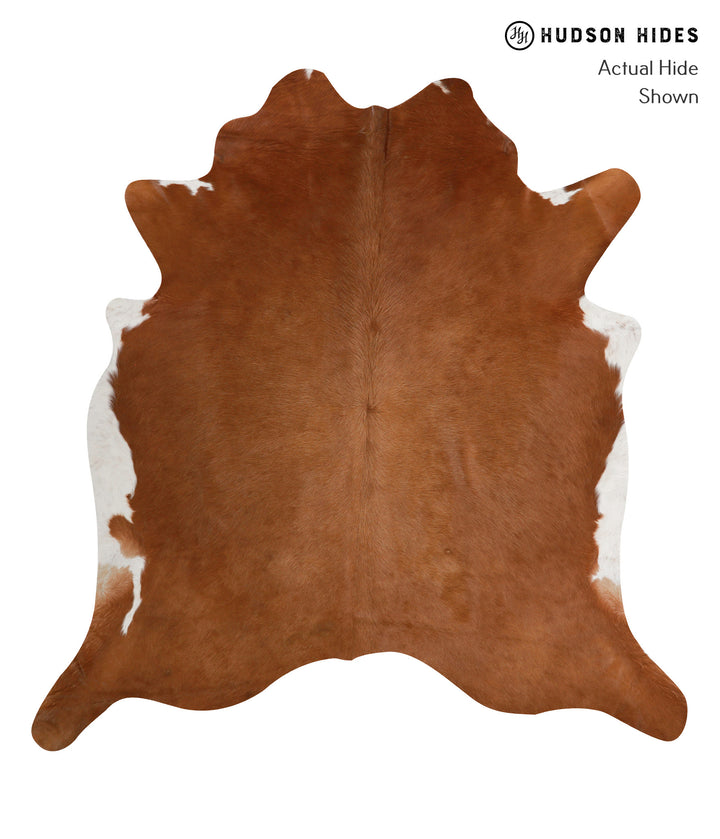 Brown and White Regular XX-Large Brazilian Cowhide Rug 7'3"H x 6'10"W #81813 by Hudson Hides