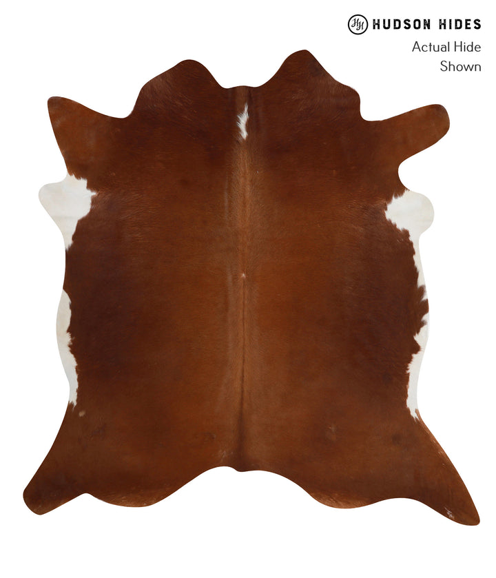 Brown and White Regular XX-Large Brazilian Cowhide Rug 7'5"H x 7'1"W #82001 by Hudson Hides