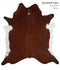 Brown and White Regular XX-Large Brazilian Cowhide Rug 7'4