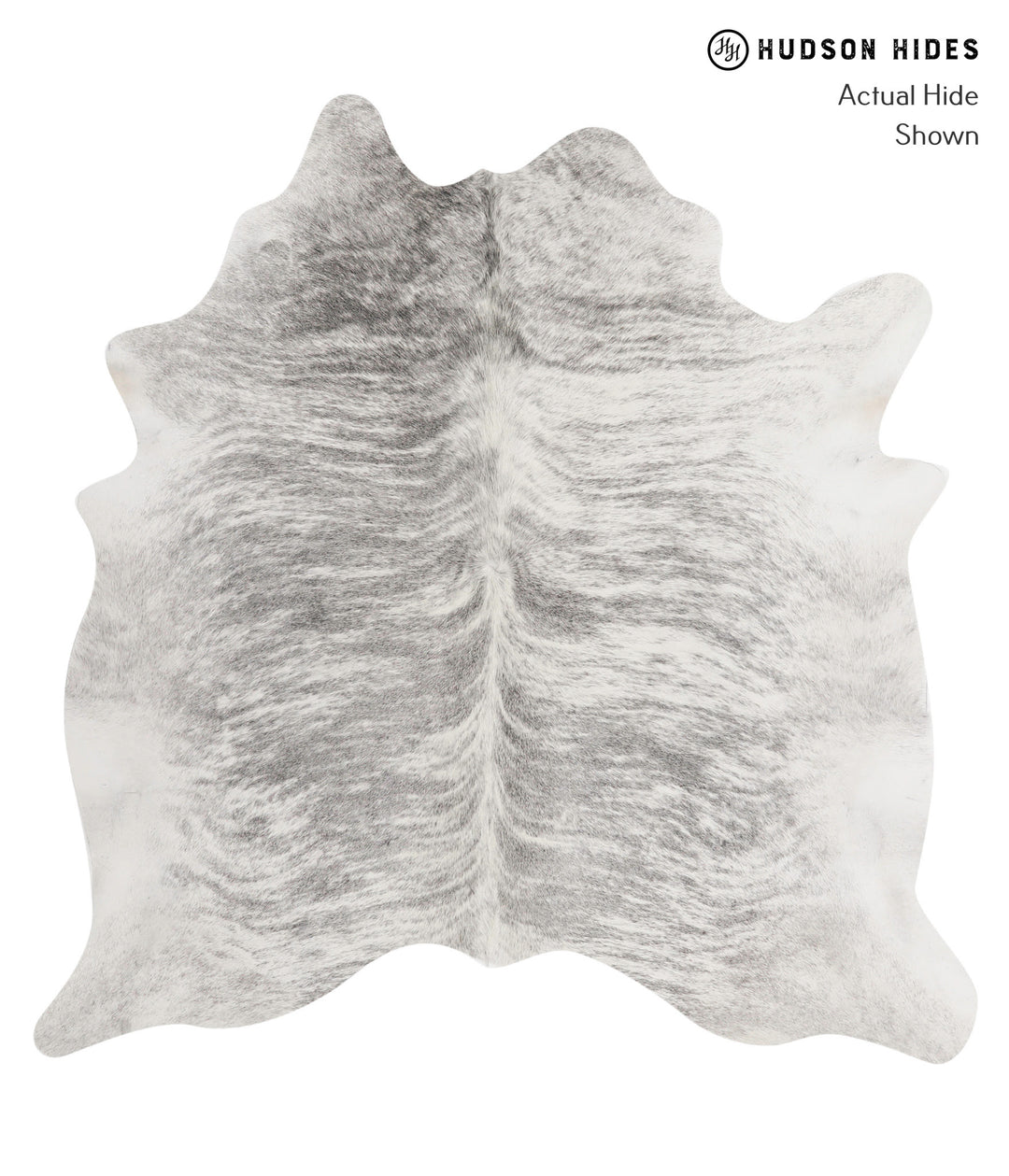 Grey Brindle Large Brazilian Cowhide Rug 5'8"H x 5'6"W #82116 by Hudso