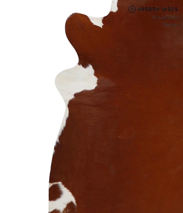 Brown and White Regular XX-Large Brazilian Cowhide Rug 7'7"H x 7'5"W #82270 by Hudson Hides