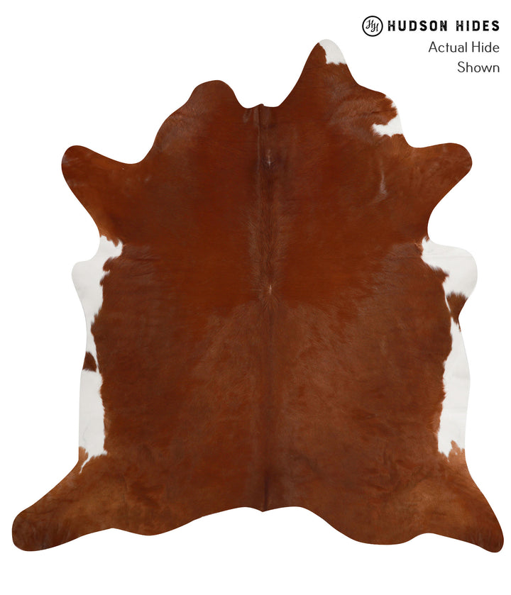 Brown and White Regular XX-Large Brazilian Cowhide Rug 7'9"H x 7'5"W #84026 by Hudson Hides