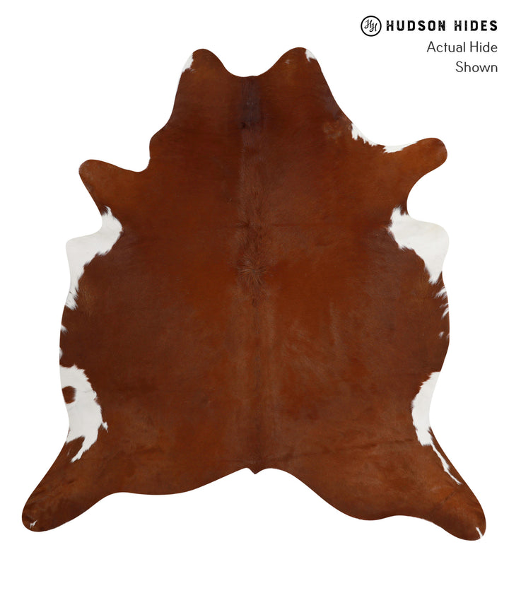 Brown and White Regular X-Large Brazilian Cowhide Rug 7'3"H x 6'9"W #84083 by Hudson Hides