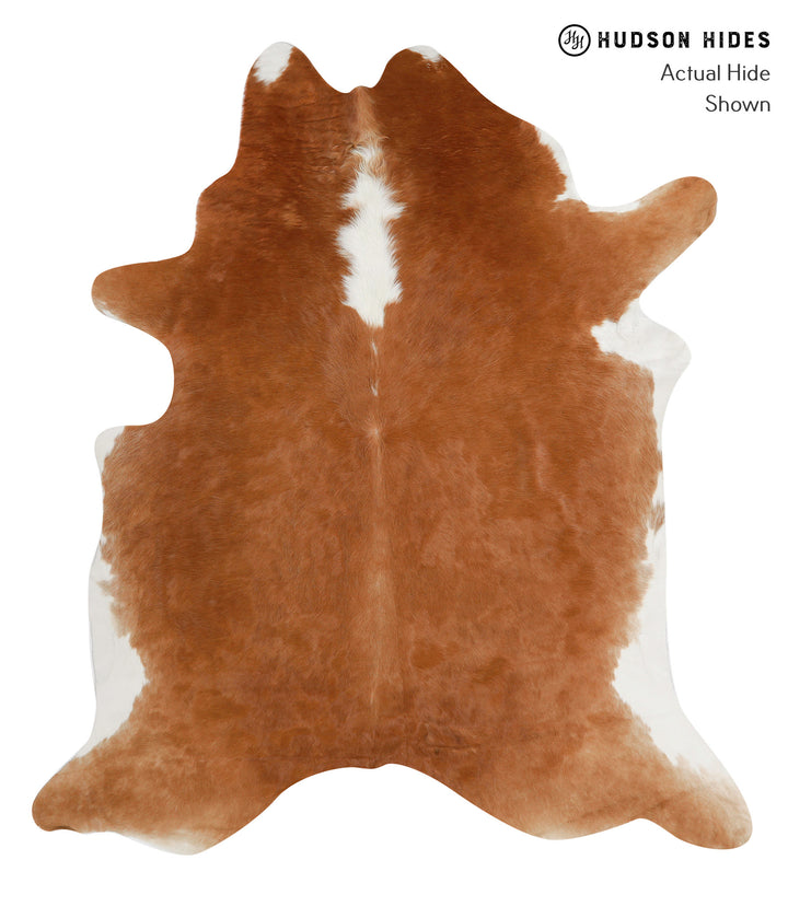 Brown and White Regular X-Large Brazilian Cowhide Rug 7'3"H x 6'5"W #84127 by Hudson Hides