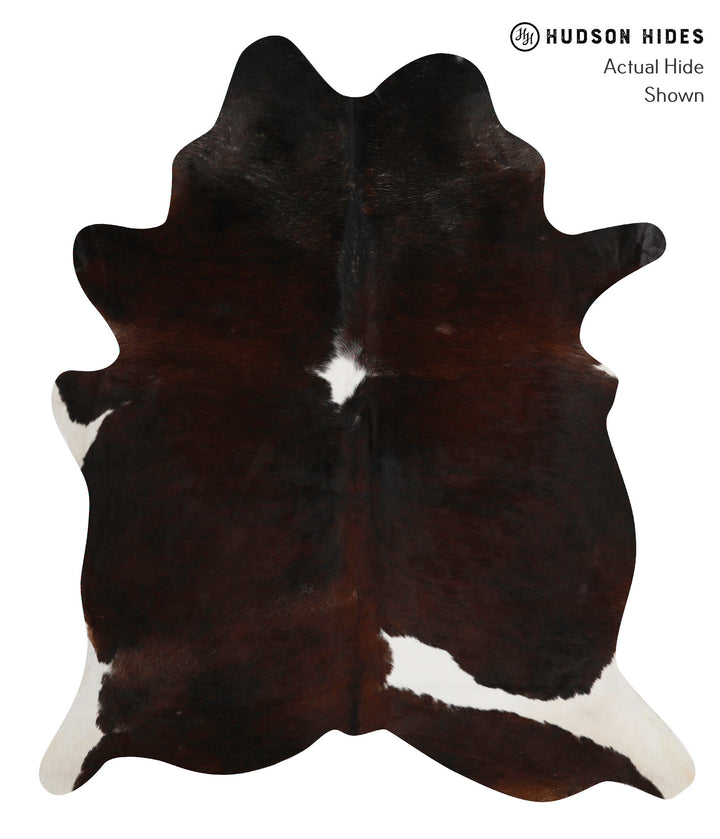Chocolate and White X-Large Brazilian Cowhide Rug 7'1"H x 6'0"W #84742 by Hudson Hides