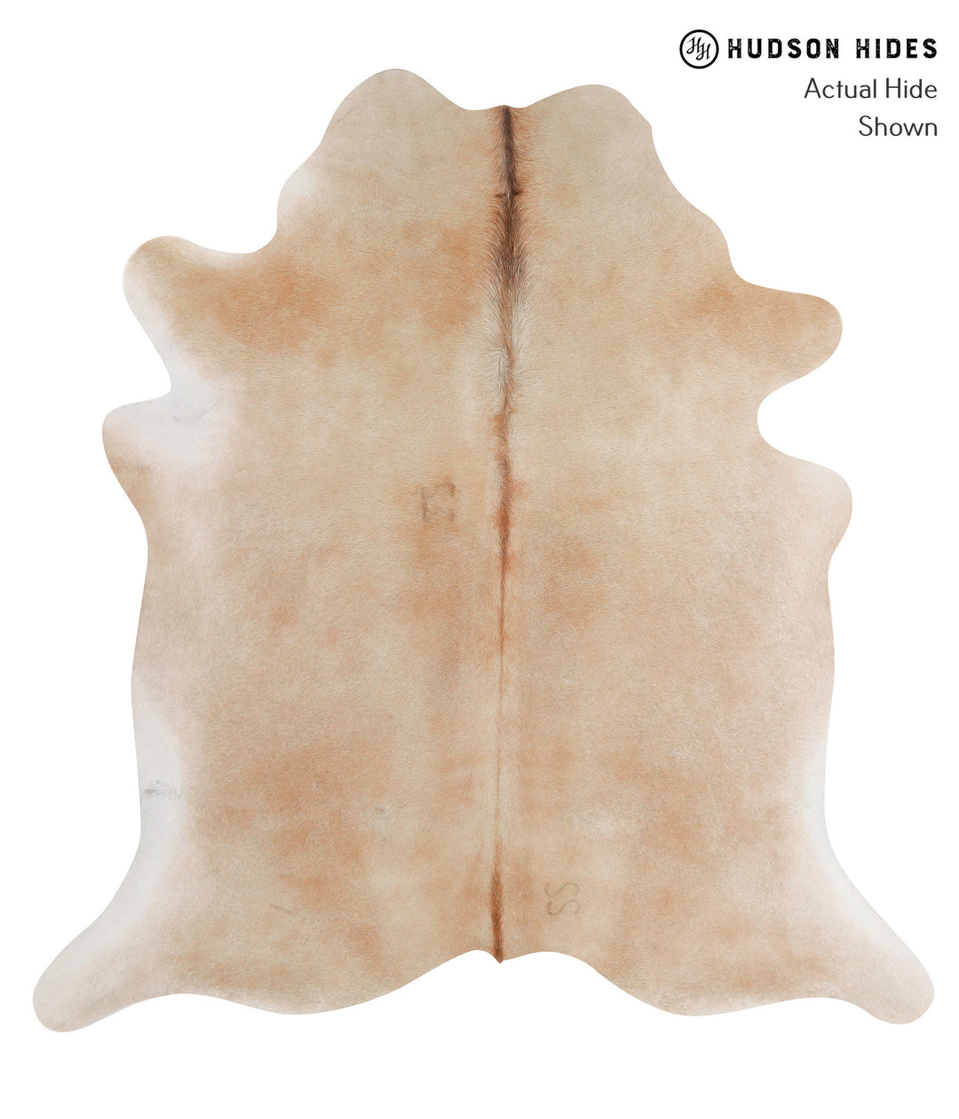 Beige X-Large Brazilian Cowhide Rug 6'7"H x 6'2"W #86416 by Hudson Hid