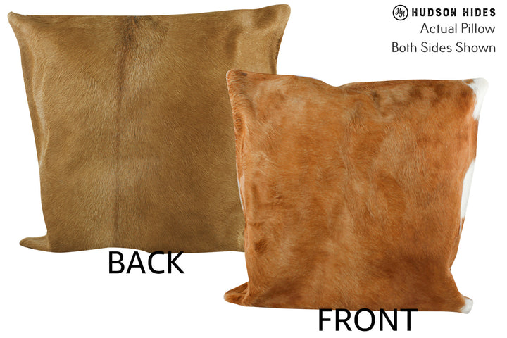 Solid Brown 20"x20" Brazilian Cowhide Pillow #87260 by Hudson Hides
