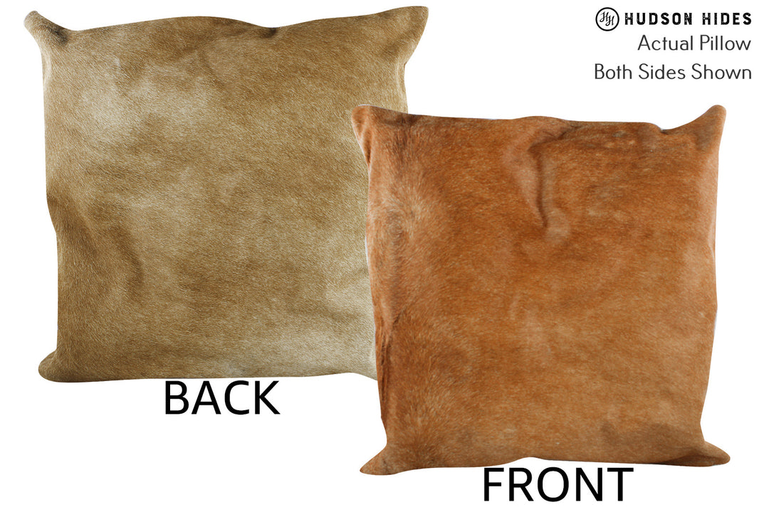 Solid Brown 20"x20" Brazilian Cowhide Pillow #87274 by Hudson Hides