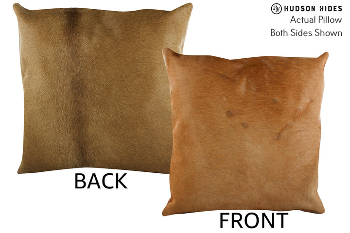 Solid Brown 20"x20" Brazilian Cowhide Pillow #87303 by Hudson Hides