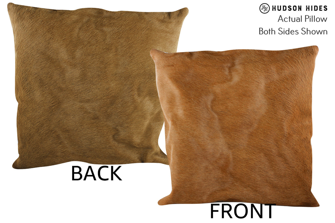 Solid Brown 20"x20" Brazilian Cowhide Pillow #87307 by Hudson Hides