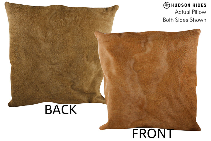Solid Brown 20"x20" Brazilian Cowhide Pillow #87307 by Hudson Hides
