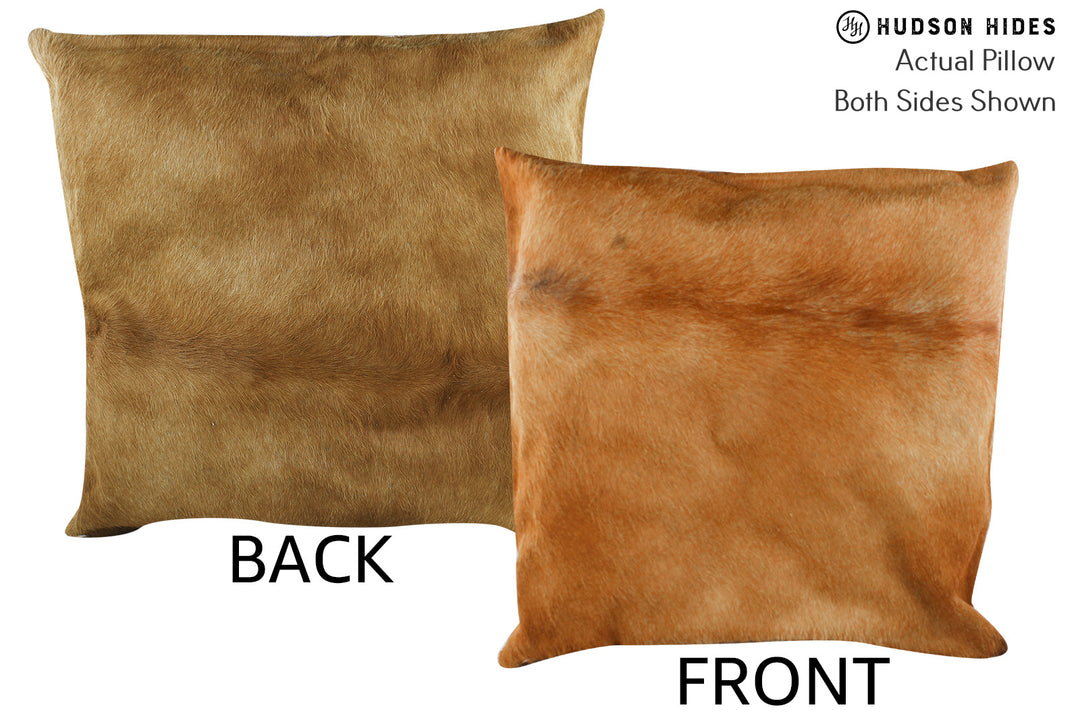 Solid Brown 20"x20" Brazilian Cowhide Pillow #87310 by Hudson Hides