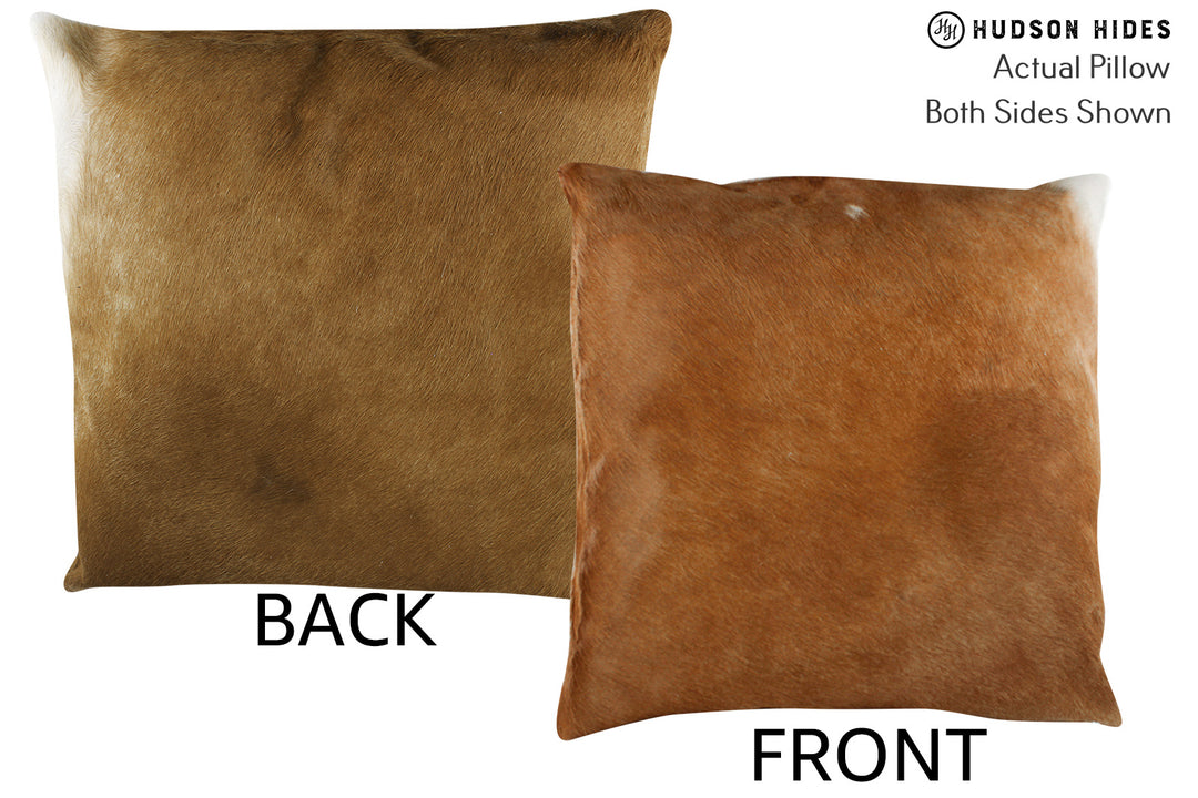 Solid Brown 20"x20" Brazilian Cowhide Pillow #87315 by Hudson Hides