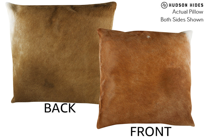 Solid Brown 20"x20" Brazilian Cowhide Pillow #87315 by Hudson Hides