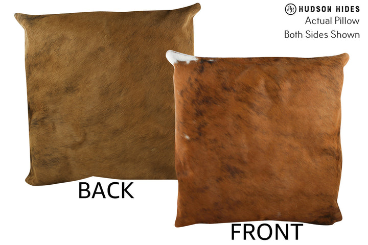 Solid Brown 20"x20" Brazilian Cowhide Pillow #87324 by Hudson Hides