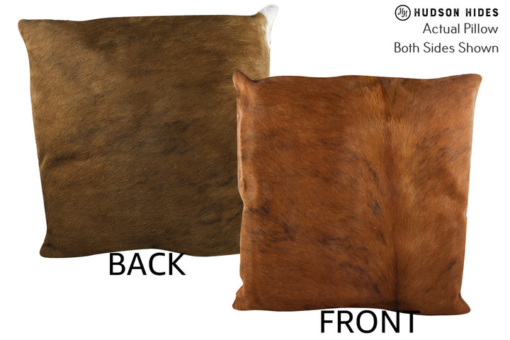Solid Brown 20"x20" Brazilian Cowhide Pillow #87349 by Hudson Hides