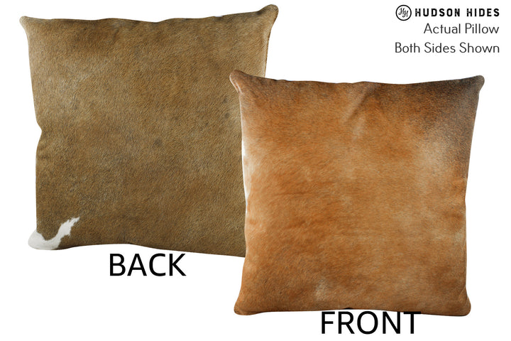 Solid Brown 20"x20" Brazilian Cowhide Pillow #87418 by Hudson Hides