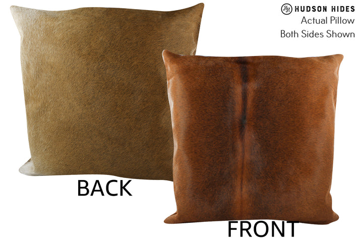 Solid Brown 20"x20" Brazilian Cowhide Pillow #87543 by Hudson Hides